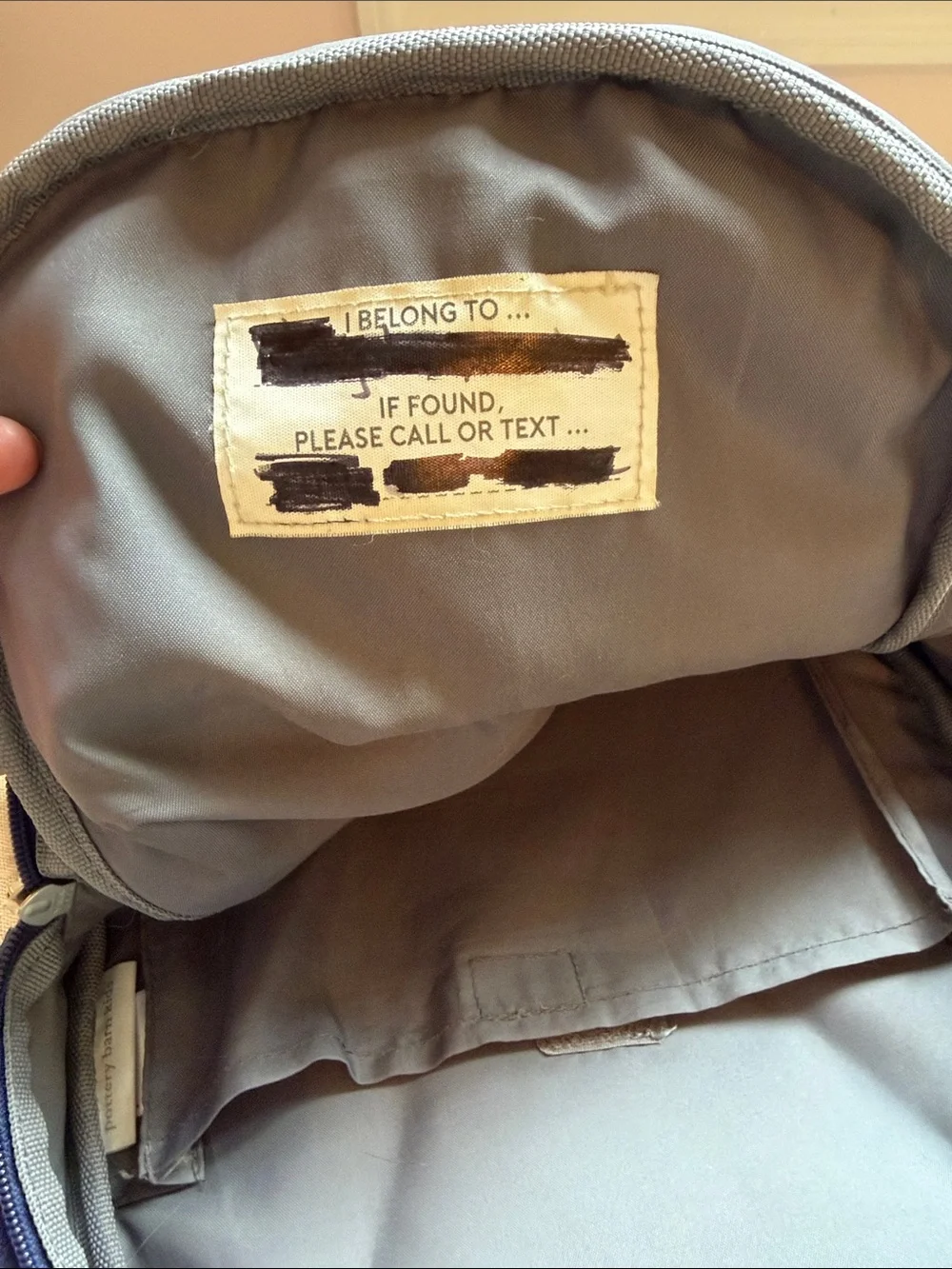 Pottery Barn Kids Dinosaur Skeleton Navy Blue Backpack